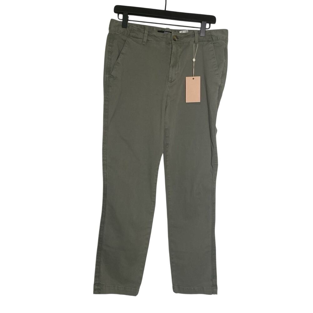 NWT Quince Women's Sz 31 Stretch Cotton Twill Girlfriend Chino Pants Olive Green